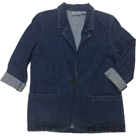 Vintage 1980's Joanna Denim Blazer Jacket … - Picture 2 of 9